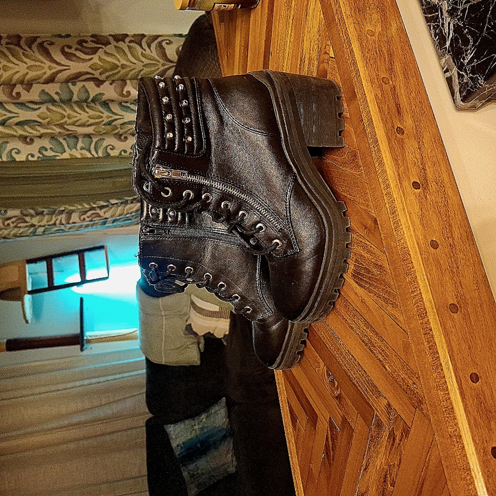 Black Studded Ankle Boots